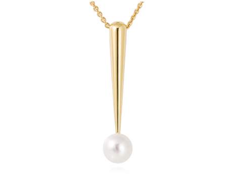 Necklace PHUKET pearl in golden silver