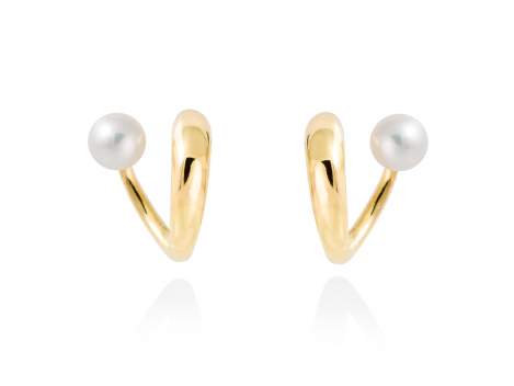 Earrings PHUKET pearl in golden silver