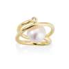 Ring WHAM pearl in golden silver