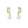 Earrings KIOTO pearl in golden silver