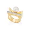 Ring KIOTO pearl in golden silver