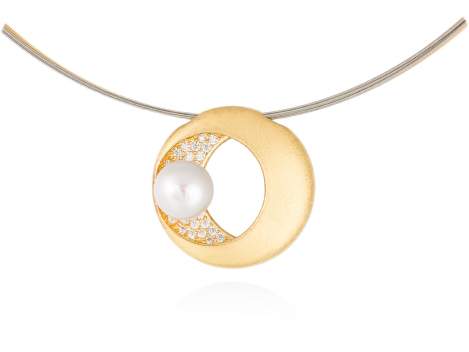 Halskette SAKAY perle in silber vergoldet