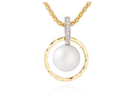 Halskette OSAKA perle in silber vergoldet