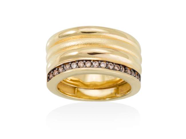 Ring FITJI weiß in silber vergoldet de Marina Garcia Joyas en plata Ring in Silber (925) vergoldet in 18 Karat Gelbgold mit Zirkonia weiß.  
