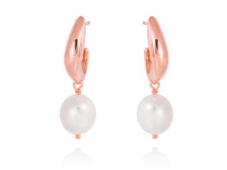 Pendientes AOMORI perla en plata rosa