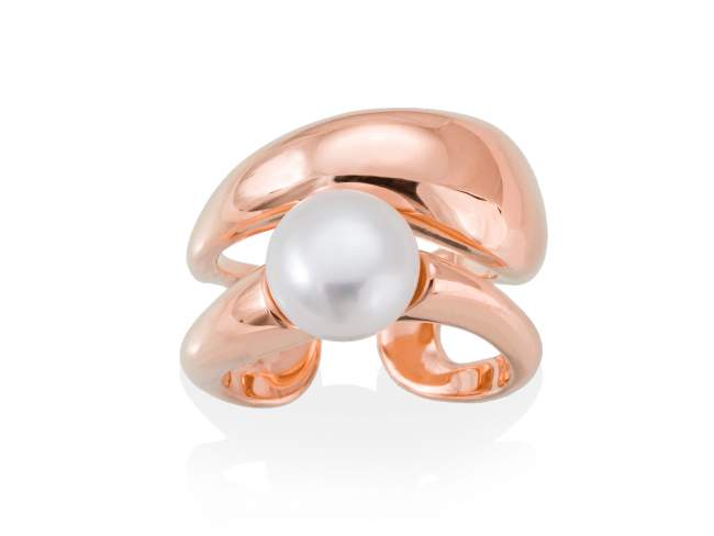 Ring AOMORI pearl in rose silver de Marina Garcia Joyas en plata Ring in 18kt rose gold plated 925 sterling silver with freshwater cultured pearl.  