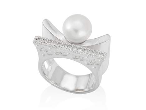 Ring KIOTO pearl in silver