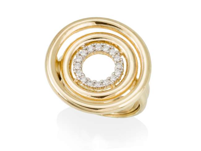 Ring PAPUA white in golden silver de Marina Garcia Joyas en plata Ring in 18kt yellow gold plated 925 sterling silver with white cubic zirconia.  