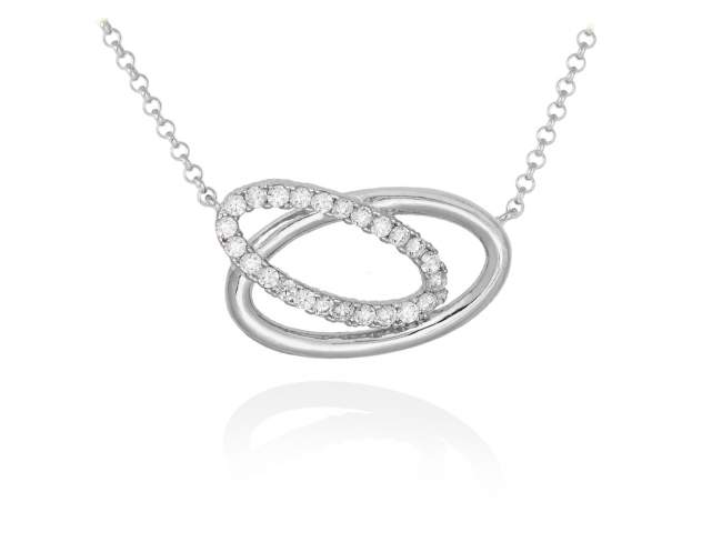Necklace AUSTRAL white in silver de Marina Garcia Joyas en plata Necklace in rhodium plated 925 sterling silver and white cubic zirconia. (length: 41+5 cm.)