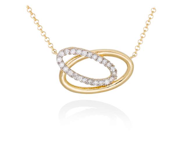 Necklace AUSTRAL white in golden silver de Marina Garcia Joyas en plata Necklace in 18kt yellow gold plated 925 sterling silver with white cubic zirconia. (length: 41+5 cm.)