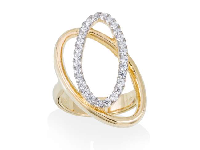 Ring AUSTRAL white in golden silver de Marina Garcia Joyas en plata Ring in 18kt yellow gold plated 925 sterling silver with white cubic zirconia.  