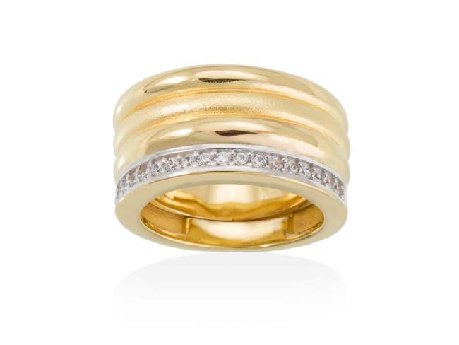 Ring FITJI weiß in silber vergoldet de Marina Garcia Joyas en plata Ring in Silber (925) vergoldet in 18 Karat Gelbgold mit Zirkonia weiß.  
