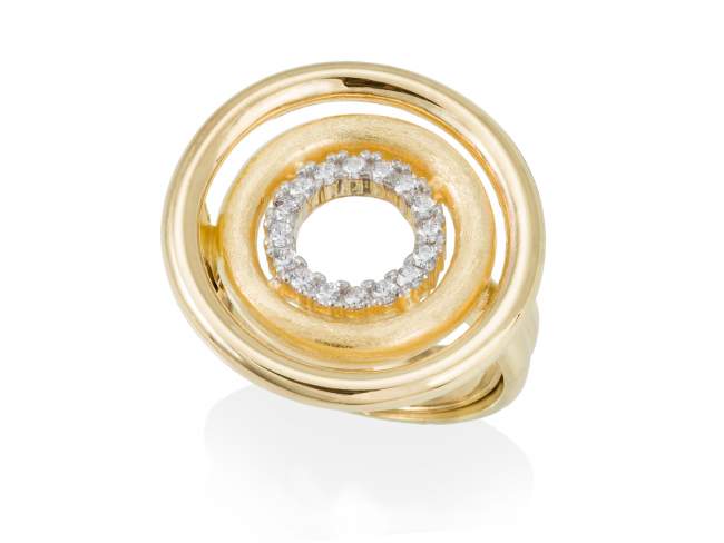 Ring PAPUA weiß in silber vergoldet de Marina Garcia Joyas en plata Ring in Silber (925) vergoldet in 18 Karat Gelbgold mit Zirkonia weiß.  
