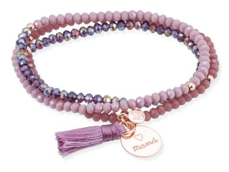 Bracelet ZEN Purple in rose silver