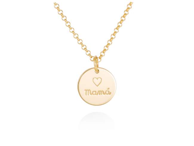 Necklace MAMÁ  in golden silver de Marina Garcia Joyas en plata Necklace in 18kt yellow gold plated 925 sterling silver. (Length of necklace: 45 cm. Size of pendant: 1,3 cm.)
