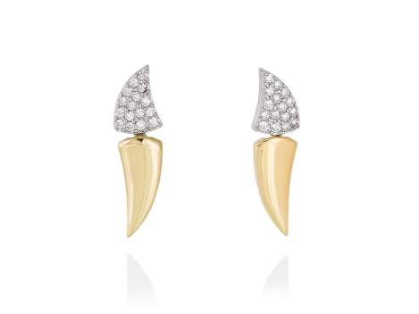 Earrings LOU white in golden silver