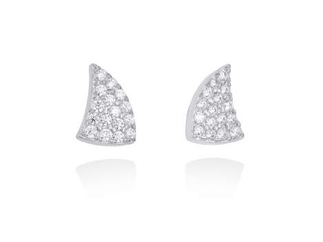 Earrings REBEL white in silver