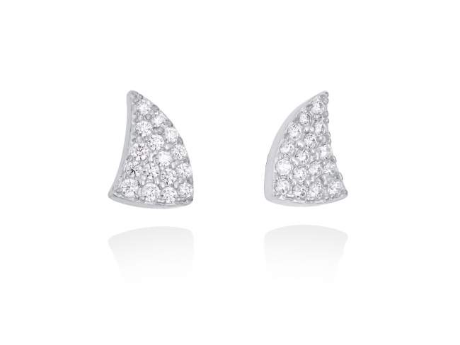 Ohrringe REBEL weiß in silber de Marina Garcia Joyas en plata Ohrringe in Silber (925) rhodiniert und Zirkonia weiß. (Größe: 1 cm)