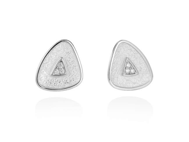 Earrings VELVET  in silver de Marina Garcia Joyas en plata Earrings in rhodium plated 925 sterling silver and white cubic zirconia. (size: 1,7 cm.)