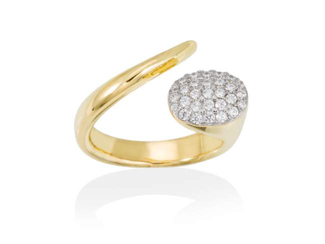 Ring DYLAN white in golden silver de Marina Garcia Joyas en plata Ring in 18kt yellow gold plated 925 sterling silver and white cubic zirconia.