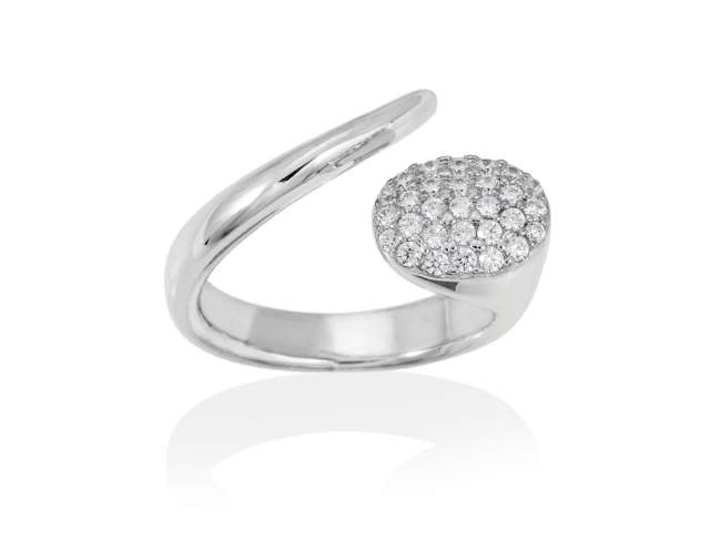 Ring DYLAN  in silver de Marina Garcia Joyas en plata Ring in rhodium plated 925 sterling silver and white cubic zirconia.  