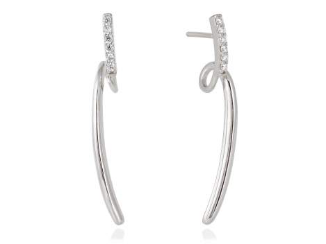 Earrings JUMP white in silver