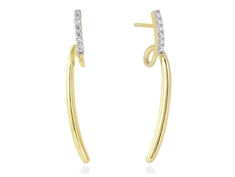 Earrings JUMP white in golden silver