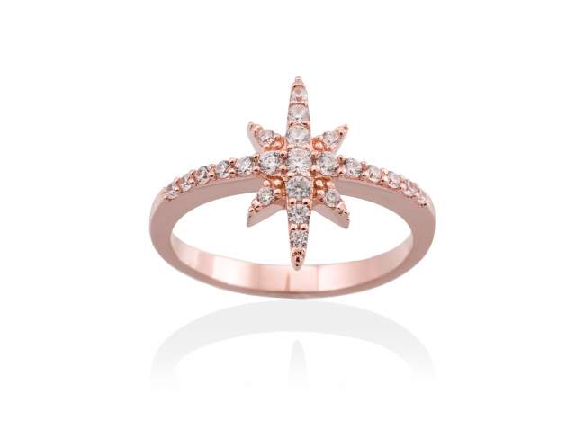 Ring STELA  in rose silver de Marina Garcia Joyas en plata Ring in 18kt rose gold plated 925 sterling silver and white cubic zirconia.  