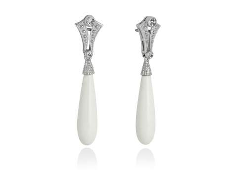 Earrings VALENTINA White in silver