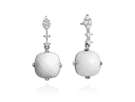 Earrings CASTLE White in silver