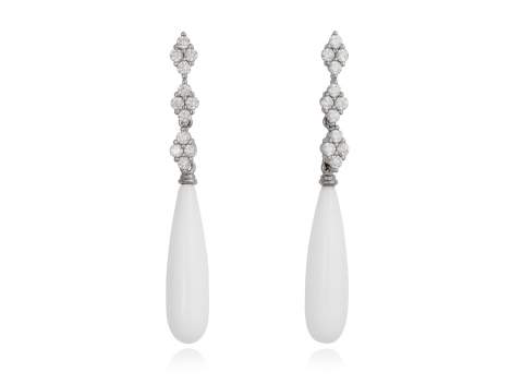 Earrings RUTH White in silver