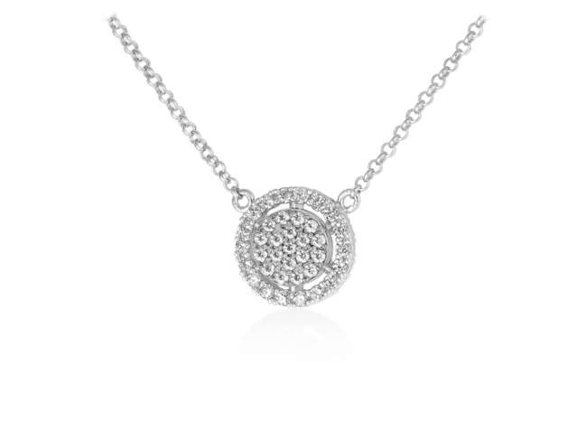 Necklace BIARRITZ White in silver de Marina Garcia Joyas en plata Necklace in rhodium plated 925 sterling silver and white cubic zirconia. (length: 40+5 cm.)