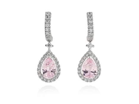 Earrings EVA Pink in silver