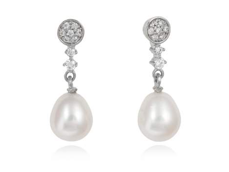 Earrings LARA Pearl in silver