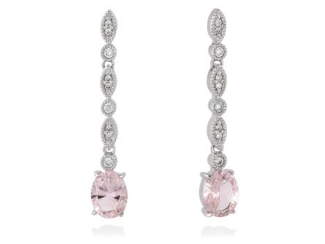 Earrings LEONOR Pink in silver