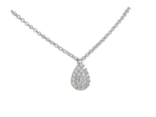 Necklace FILS White in silver de Marina Garcia Joyas en plata Necklace in rhodium plated 925 sterling silver and white cubic zirconia. (length: 40+5 cm.)