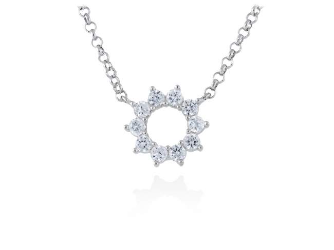 Necklace CLOE White in silver de Marina Garcia Joyas en plata Necklace in rhodium plated 925 sterling silver and white cubic zirconia. (Length of necklace: 40+5 cm. Size of pendant: 1 cm.)