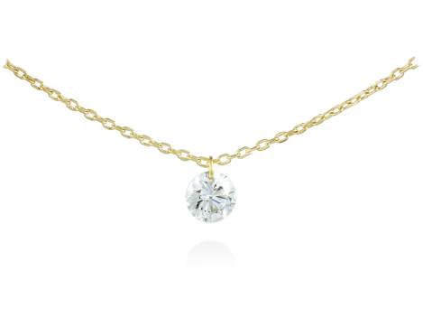 Collar BALLERINA Oro amarillo 18Kt y diamante 0,15 qt a 42 cm.