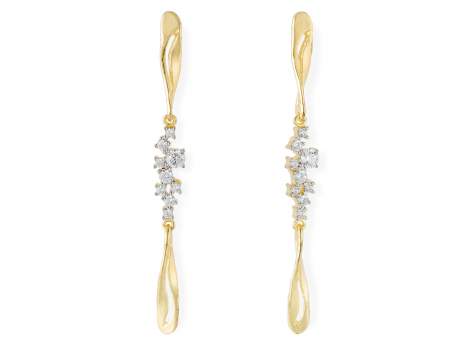 Earrings LIA White in golden silver