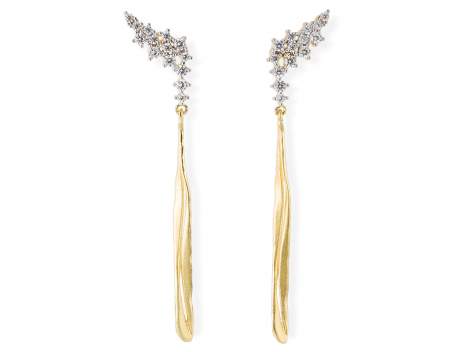 Earrings LIA White in golden silver
