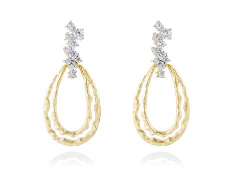 Earrings LIA-M White in golden silver