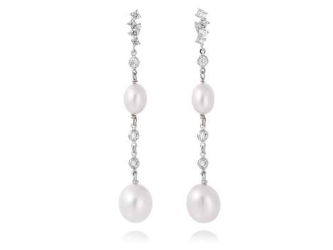 Earrings CARLOTA pearl in silver
