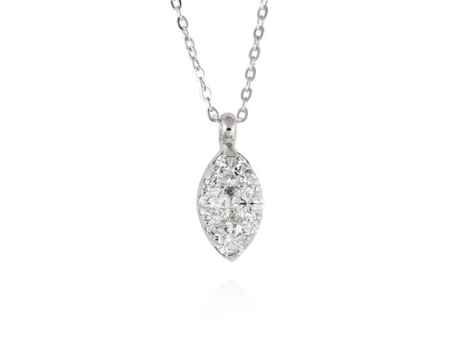 Necklace in 18kt. Gold and diamonds de Marina Garcia Joyas en plata Pendant in rodhium plated 18kt white gold with 10 diamonds carat total weight 0.21  (Color: Top Wesselton (G) Clarity: SI).(length: 40-42 cm.)