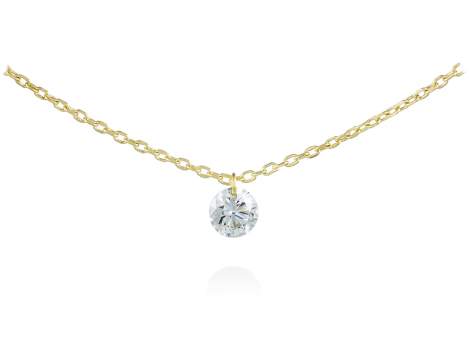 Collar BALLERINA Oro amarillo 18Kt y diamante 0,10 qt a 42 cm.
