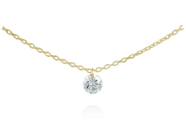 Halskette in 18kt. Gold und Diamanten de Marina Garcia Joyas en plata Halskette in Gelbgold  (750/1000) und 1 Diamant Gesamtgewicht 0,10 ct. (Farbe: Wesselton (H) Klarheit: SI) (Mit einem Laserbohrer auf bezel facette). (Länge: 40-42 cm)