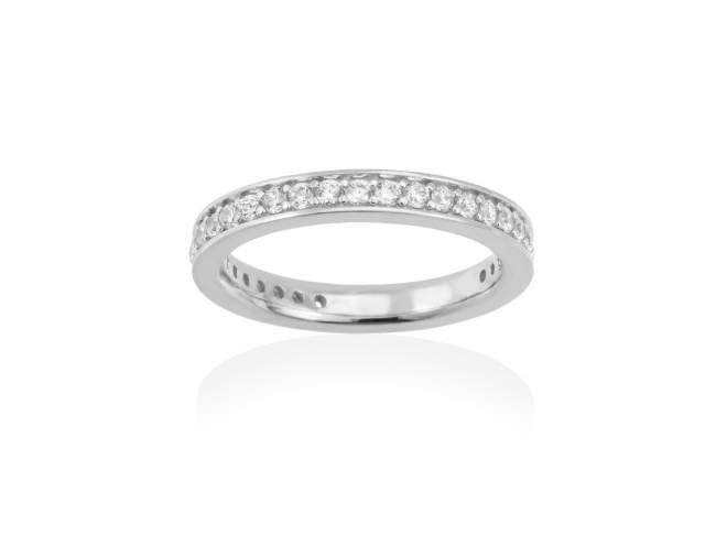 Ring KLANDESTINE  in silver de Marina Garcia Joyas en plata Ring in rhodium plated 925 sterling silver with white cubic zirconia.  