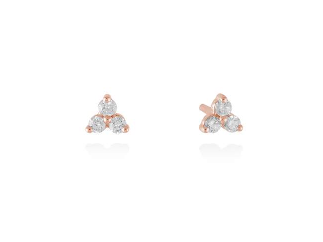 Pendientes en Oro 18Kt. y diamantes de Marina Garcia Joyas en plata Pendientes de Oro rosa de ley (750/1000) con 6 diamantes de peso total 0,15 qt. (Color: Top Wesselton (G) Pureza: SI).