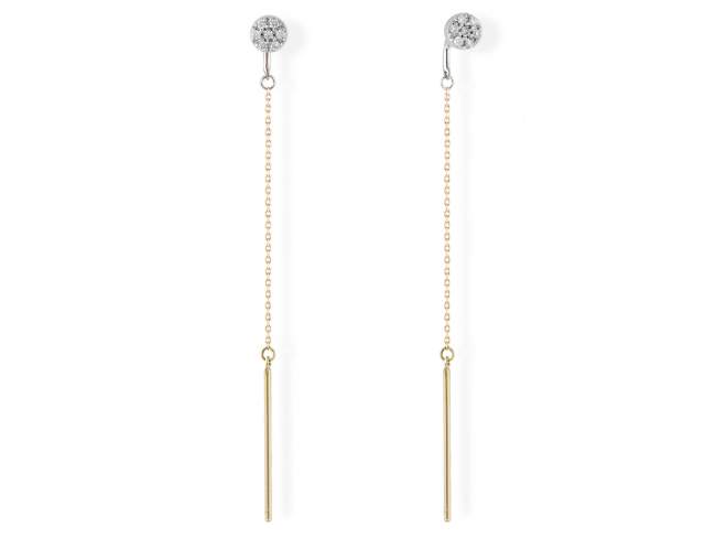 Earrings in 18kt. Gold and diamonds de Marina Garcia Joyas en plata Earrings in yellow and white 18kt gold with 14 diamonds carat total weight 0.08 (Color: Top Wesselton (G) Clarity: SI).