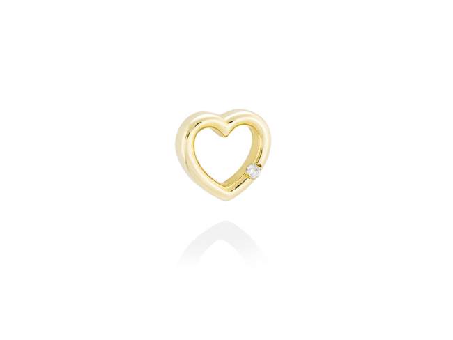 Piercing CORAZÓN in 18Kt yellow Gold and diamond de Marina Garcia Joyas en plata Piercing in 18kt yellow gold with 1 diamond carat total weight 0.006 (Color: Top Wesselton (G) Clarity: SI). (size: 7mm )