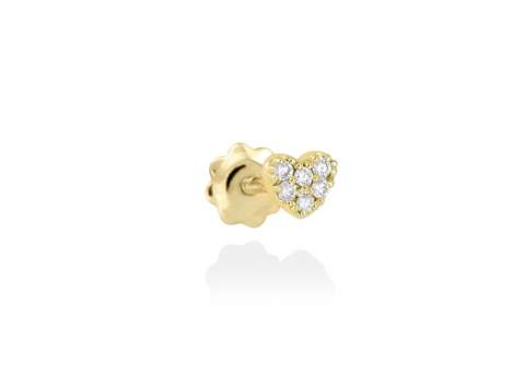 Piercing CORAZÓN PAVÉ in 18Kt yellow Gold and diamonds